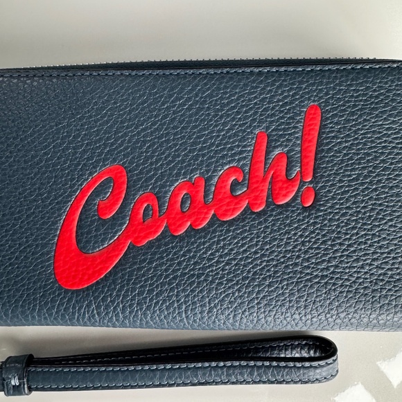 Coach Denim / Silver Long Zip Around Wallet With Coach Graphic - Picture 2 of 6